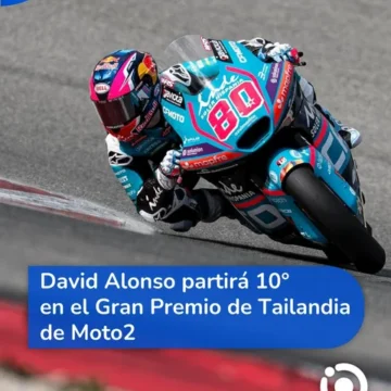 David Alonso partirá 10° en el Gran Premio de Tailandia de Moto2