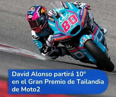 David Alonso partirá 10° en el Gran Premio de Tailandia de Moto2