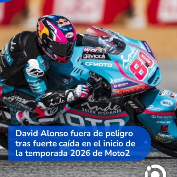 David Alonso fuera de peligro tras fuerte caída en el inicio de la temporada 2026 de Moto2